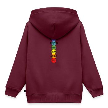 Chakra Healing Spiritualität - Kinder Premium Organic Hoodie - Burgunderrot - Hinten - AI Model Kid Female (0cm)