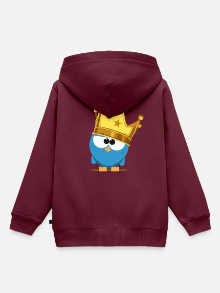 King Birdie - Kinder Premium Organic Hoodie - Burgunderrot