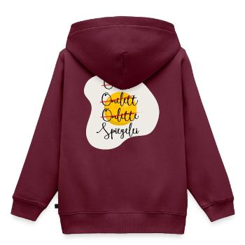 Omelette - Spiegelei - Kinder Premium Organic Hoodie - Burgunderrot - Hinten - AI Model Kid Female (0cm)