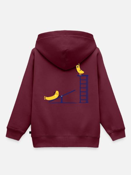 Banane - Kinder Premium Organic Hoodie - Burgunderrot