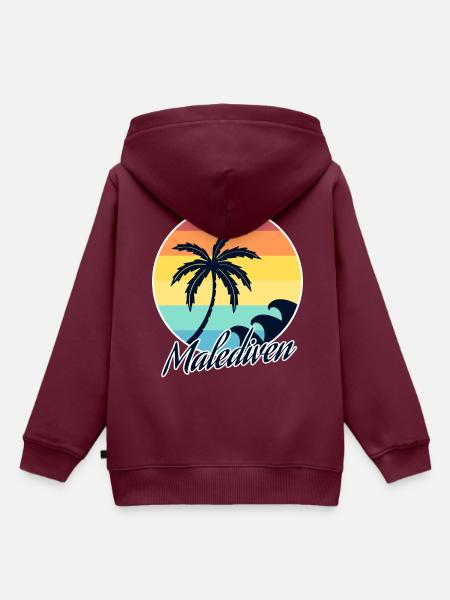 Malediven - Kinder Premium Organic Hoodie - Burgunderrot