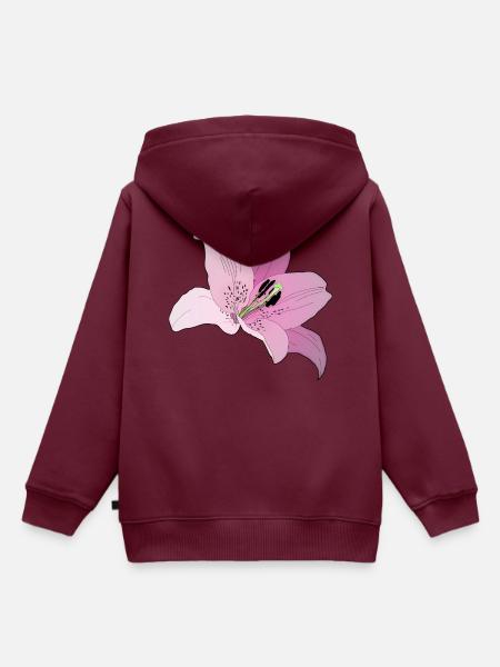 Rosa Orchidee - Kinder Premium Organic Hoodie - Burgunderrot
