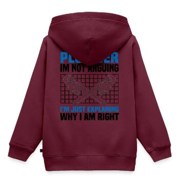 Klempner - Kinder Premium Organic Hoodie - Burgunderrot - Hinten - AI Model Kid Female (0cm)