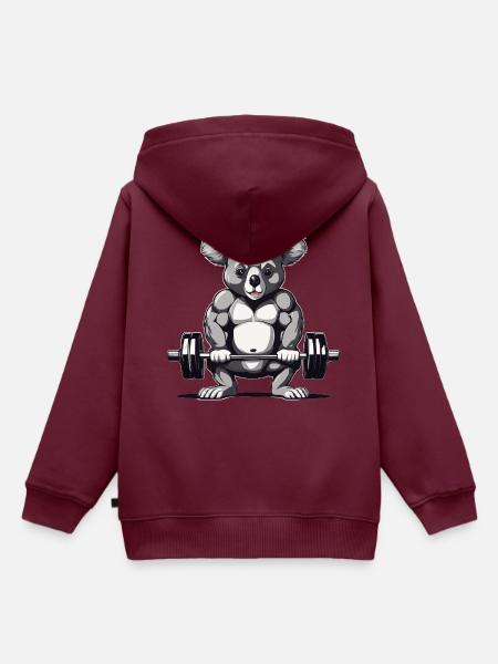 Fitness - Kinder Premium Organic Hoodie - Burgunderrot
