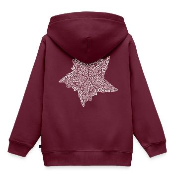 Stern-Gekritzel - Kinder Premium Organic Hoodie - Burgunderrot - Hinten - AI Model Kid Female (0cm)