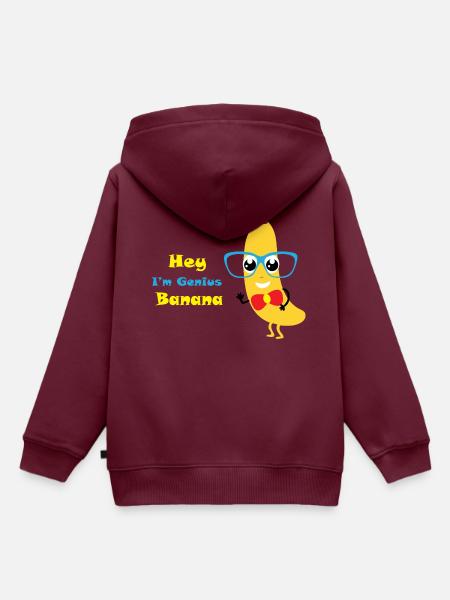 Banane - Kinder Premium Organic Hoodie - Burgunderrot