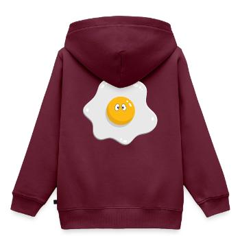 Spiegelei mit Augen - Kinder Premium Organic Hoodie - Burgunderrot - Hinten - AI Model Kid Female (0cm)