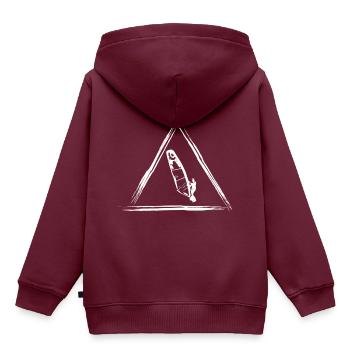 Windsurfing - Kinder Premium Organic Hoodie - Burgunderrot - Hinten - AI Model Kid Female (0cm)