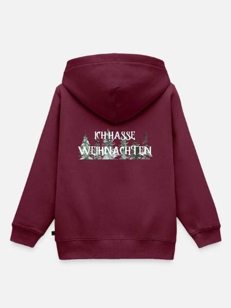 Ich hasse Weihnachten - Kinder Premium Organic Hoodie - Burgunderrot