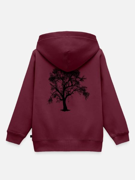 Baum - Kinder Premium Organic Hoodie - Burgunderrot