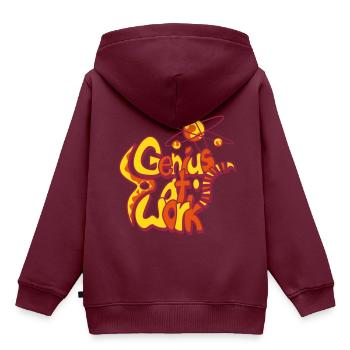 Genius at work - Kinder Premium Organic Hoodie - Burgunderrot - Hinten - AI Model Kid Female (0cm)