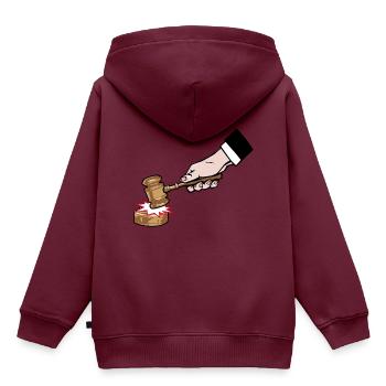 Richter - Kinder Premium Organic Hoodie - Burgunderrot - Hinten - AI Model Kid Female (0cm)