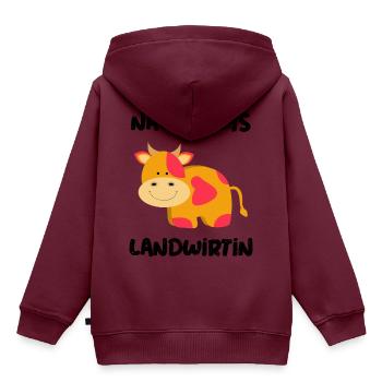 Nachwuchs Landwirtin Baby Nachwuchs Landwirtschaft - Kinder Premium Organic Hoodie - Burgunderrot - Hinten - AI Model Kid Female (0cm)