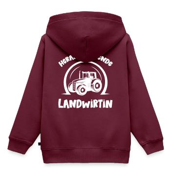 Nachwuchs Landwirtin Baby Nachwuchs Landwirtschaft - Kinder Premium Organic Hoodie - Burgunderrot - Hinten - AI Model Kid Female (0cm)