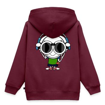 alan alien - Kinder Premium Organic Hoodie - Burgunderrot - Hinten - AI Model Kid Female (0cm)