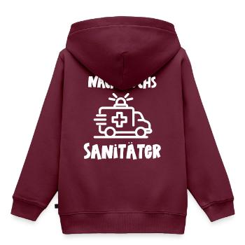 Nachwuchs Sanitäter Nachwuchs Sanitäterin Notarzt - Kinder Premium Organic Hoodie - Burgunderrot - Hinten - AI Model Kid Female (0cm)
