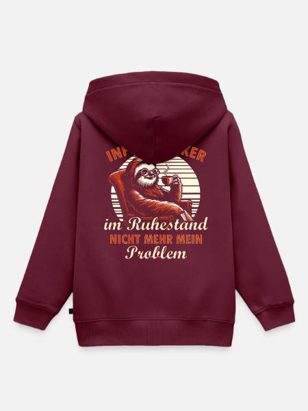 Informatiker Rente - Kinder Premium Organic Hoodie - Burgunderrot