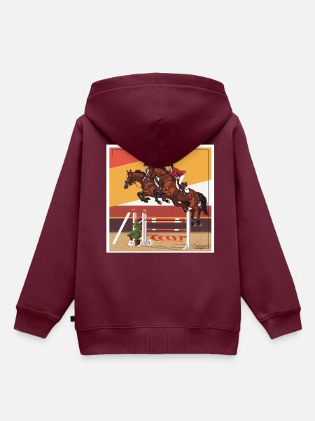 Die Kunst des Springreitens - Kinder Premium Organic Hoodie - Burgunderrot