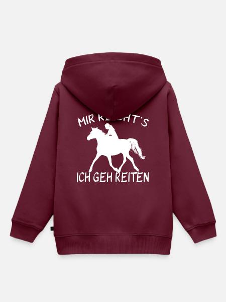 Mir reichts ich geh reiten - Kinder Premium Organic Hoodie - Burgunderrot