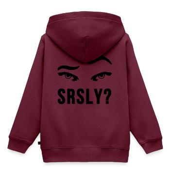 Ernsthaft Seriously skeptisch Augenbrauen Geschenk - Kinder Premium Organic Hoodie - Burgunderrot - Hinten - AI Model Kid Female (0cm)