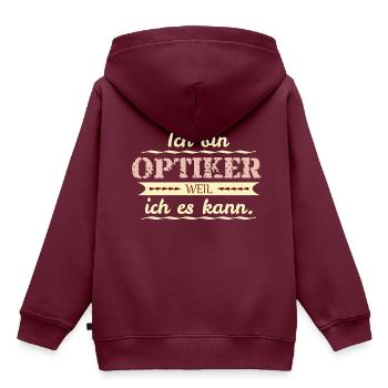optiker weil ich es kann - Kinder Premium Organic Hoodie - Burgunderrot - Hinten - AI Model Kid Female (0cm)