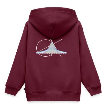 Mathe Nerd - Evaluation, Integration, Gauß - Kinder Premium Organic Hoodie - Burgunderrot - Hinten - AI Model Kid Female (0cm)