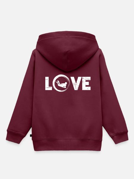 Sporty Hobby Leidenschaft Bodyboard - Kinder Premium Organic Hoodie - Burgunderrot