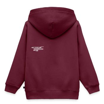 SUPER FAST - Kinder Premium Organic Hoodie - Burgunderrot - Hinten - AI Model Kid Female (0cm)