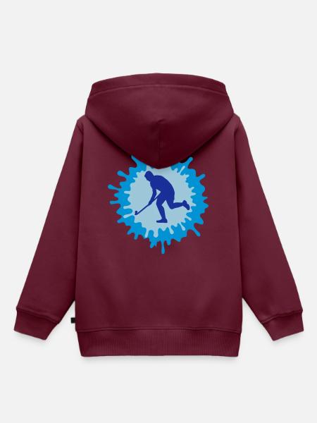 3D Hockey - Kinder Premium Organic Hoodie - Burgunderrot