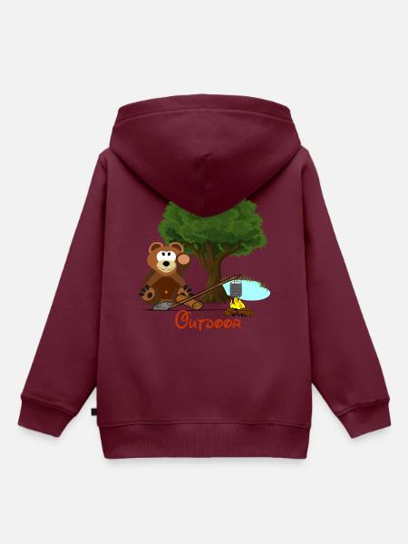 Outdoor - Kinder Premium Organic Hoodie - Burgunderrot
