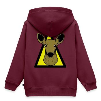 Reh Wild Wildtiere Rotwild Jagt Jäger Hirsch jagen - Kinder Premium Organic Hoodie - Burgunderrot - Hinten - AI Model Kid Female (0cm)