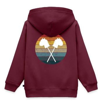 Hobby Horserin Hobby-Horsing Hobby Horsing Pferde - Kinder Premium Organic Hoodie - Burgunderrot - Hinten - AI Model Kid Female (0cm)