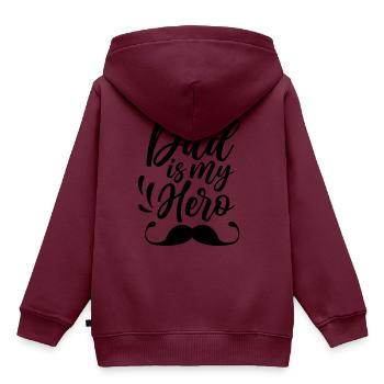 Papa Ist Mein Held Vater Vatertag Vaterschaft - Kinder Premium Organic Hoodie - Burgunderrot - Hinten - AI Model Kid Female (0cm)