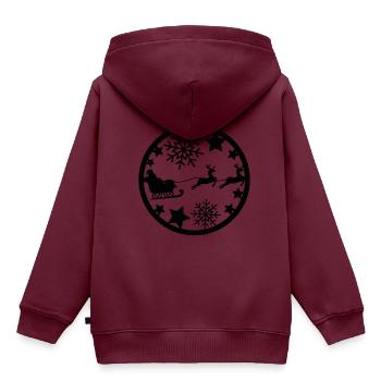 Rudolph Rentier Elch Weihnachten Christmas Xmas - Kinder Premium Organic Hoodie - Burgunderrot - Hinten - AI Model Kid Female (0cm)