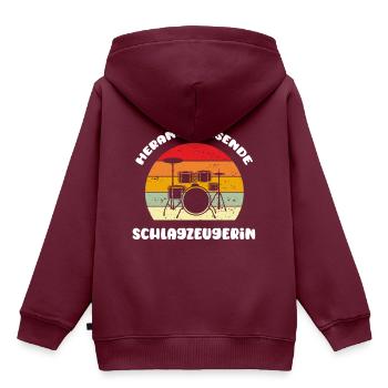 Nachwuchs Schlagzeuger Baby Schlagzeugerin - Kinder Premium Organic Hoodie - Burgunderrot - Hinten - AI Model Kid Female (0cm)