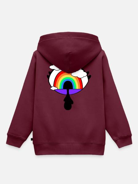 Regenbogenauge - Kinder Premium Organic Hoodie - Burgunderrot