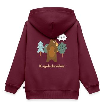 Kugelschreibär - Kinder Premium Organic Hoodie - Burgunderrot - Hinten - AI Model Kid Female (0cm)