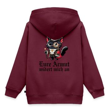 Eure Armut widert mich an – Snob-Katze - Kinder Premium Organic Hoodie - Burgunderrot - Hinten - AI Model Kid Female (0cm)