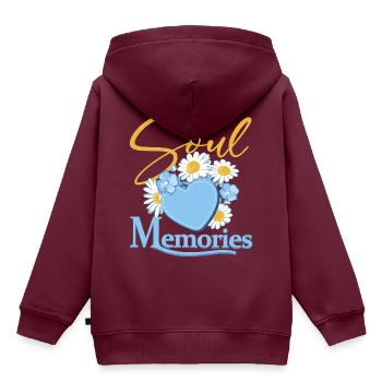 Seelen-Erinnerungen - Kinder Premium Organic Hoodie - Burgunderrot - Hinten - AI Model Kid Female (0cm)