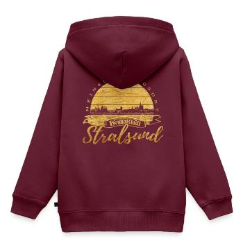 Stralsund - Kinder Premium Organic Hoodie - Burgunderrot - Hinten - AI Model Kid Female (0cm)