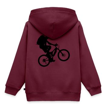 Bike - Kinder Premium Organic Hoodie - Burgunderrot - Hinten - AI Model Kid Female (0cm)