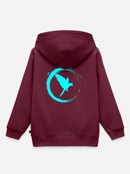 Papagei - Kinder Premium Organic Hoodie - Burgunderrot