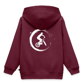 BMX - Kinder Premium Organic Hoodie - Burgunderrot - Hinten - AI Model Kid Female (0cm)