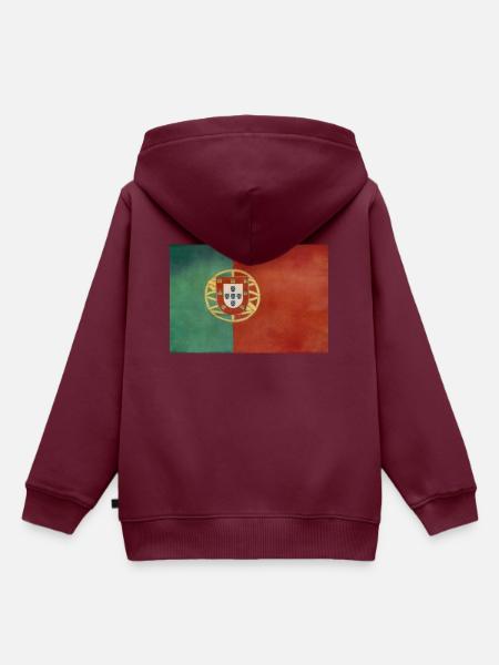 Portugal - Kinder Premium Organic Hoodie - Burgunderrot