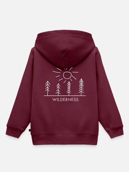 Wilderness - Kinder Premium Organic Hoodie - Burgunderrot