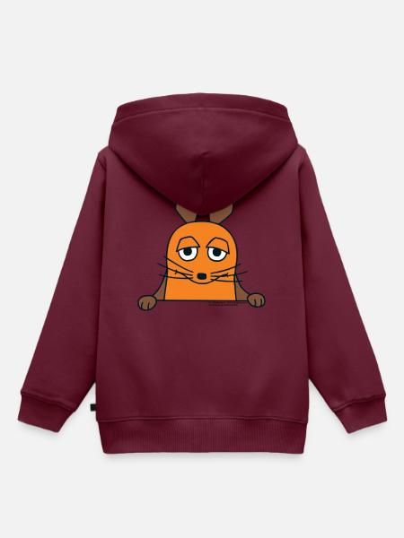 Die Maus guckt raus - Kinder Premium Organic Hoodie - Burgunderrot