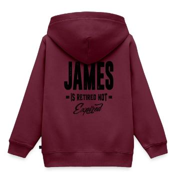 James - Kinder Premium Organic Hoodie - Burgunderrot - Hinten - AI Model Kid Female (0cm)