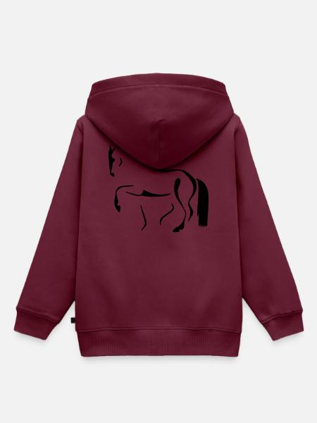 Dressurpferd 1 - Kinder Premium Organic Hoodie - Burgunderrot
