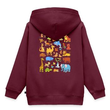 Tiere - Kinder Premium Organic Hoodie - Burgunderrot - Hinten - AI Model Kid Female (0cm)
