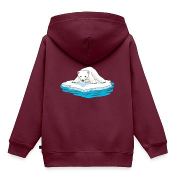 Eisbär Eisscholle Arktis Nordpol Kälte Gletscher - Kinder Premium Organic Hoodie - Burgunderrot - Hinten - AI Model Kid Female (0cm)